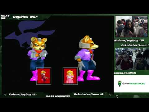 Mass Madness 21 SSBM - Joyboy/Kalvar (Blue) vs. DrLobster/Lana Del Krey (Red) - Melee Doubles WSF