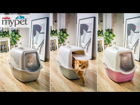 Туалет-домик для кошек Rotho Bailey 40045 закрытый с дверцей и фильтром черный - фото 1 - id-p1646689366