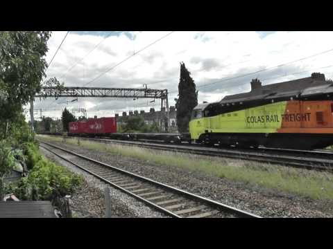 Colas Rail 70803 on 4M56 London Gateway Frghtliner to Crewe Bas Hall Passing Barking 13/08/2014