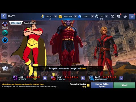Marvel Future Fight World Event  Gladiator,Adam Warlock,Hyperion