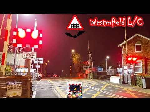 Late-Evening/Night-Time Railway Action at Westerfield Level Crossing, Suffolk
