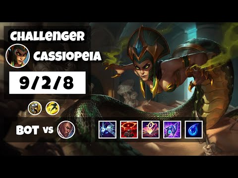Cassiopeia Bot Lane 11.18 Challenger Gameplay Replay S11 (9/2/8) - KOREAN