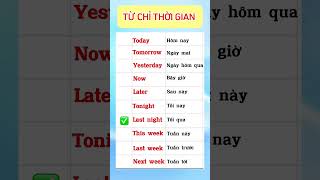 Các từ chỉ thời gian trong tiếng anh #hoctienganh #tienganhgiaotiep #hoctienganhmoingay 