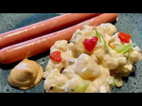 Kartoffelsalat mit Würstchen selber machen Weihnachtsessen Heiligabendessen