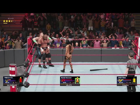 WWE 2K19 - Triple Threat: John Cena vs. Triple H vs. Randy Raccoon (Online Match)