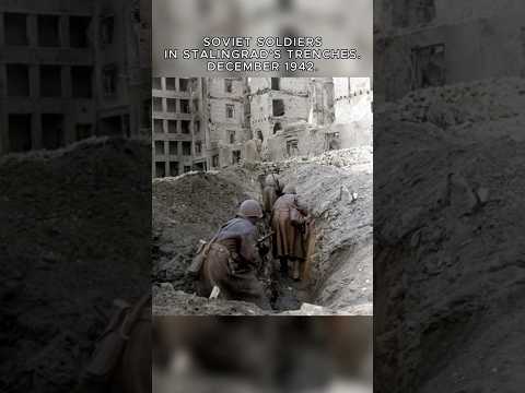 Colorized Footage: Soviet Soldiers Advance Through Trenches in Stalingrad, 1942 #ww2 #ai #history