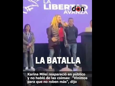 #KarinaMilei reapareció en público y no habló de las #coimas: "Vinimos para que no roben más", dijo