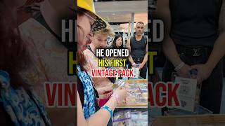 He opened his FIRST vintage pack #pokemonpulls #pokemoncards #pokemontcg #pkmn #pokemoncardsopening