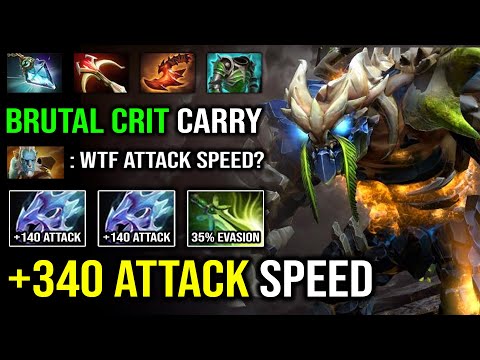 +340 ATTACK SPEED Brutal Hit Like a Truck with 2x Moon Shard Butterfly & Daedalus Crit Tiny Dota 2
