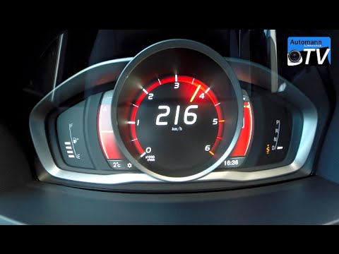 2015 Volvo V60 D4 (181hp) 8-spd. - 0-220 km/h acceleration (1080p)