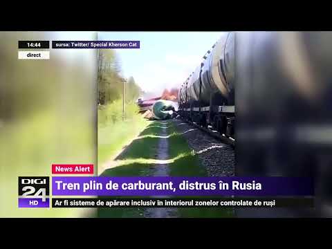 Un tren plin de carburant a fost aruncat în aer în Rusia. O bombă ar fi fost pusă pe linie