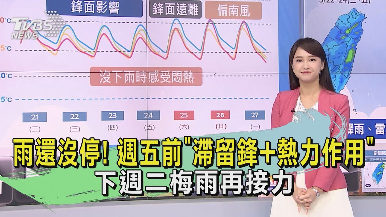 雨還沒停!週五前「滯留鋒+熱力作用」 下週二梅雨再接力