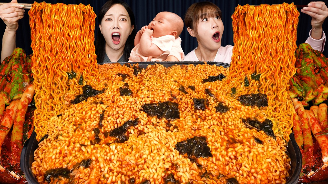 불닭볶음탕면 8개 🔥 + 미역국 4인분 ft.만리 Noodles Challenge SPICY Fire ramen Seafood Mukbang ASMR Ssoyoung