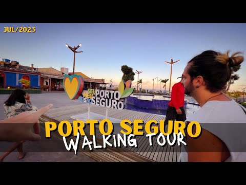 Primeiras impressões em Porto Seguro, Bahia | Nosso Walking tour - passeio virtual 【4K 60fps】