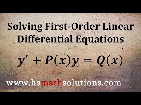Solving First-Order Linear Differential Equations - Introduction with Examples