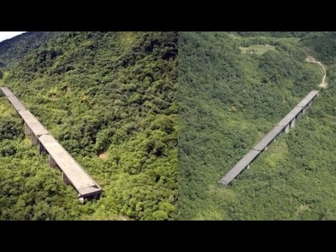 A história dos dois viadutos abandonados há 40 anos em meio à Serra do Mar