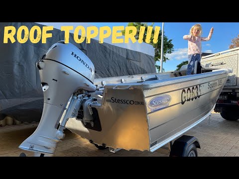 Choosing and Fitting Out a Roof Top Tinny for Travelling Australia | Stessco Squire 389 & Honda BF20