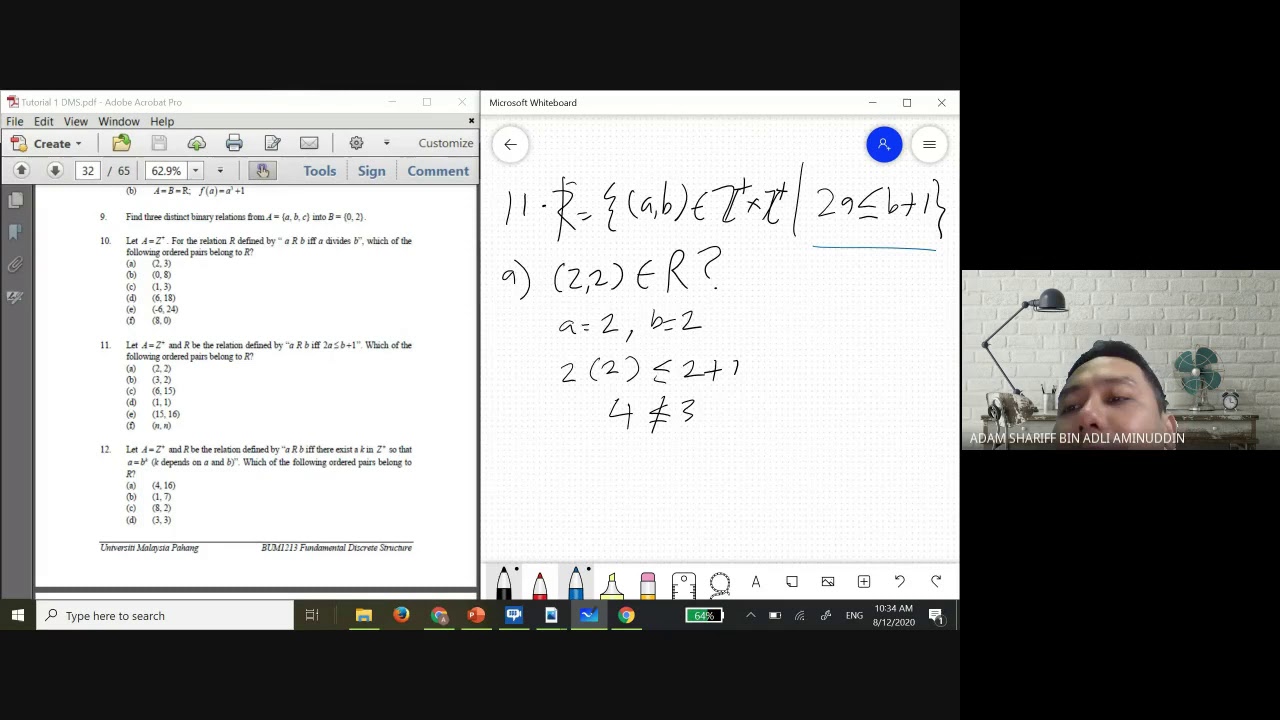 Online Lecture DMS 8/12/2020