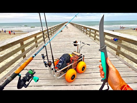 Eating Only What I Catch Off A PRIVATE PIER! (24hrs)
