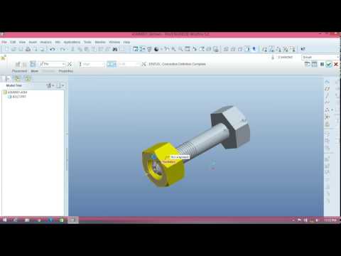 How to design and assemble Nut-Bolt in Pro-E wildfire 5.0