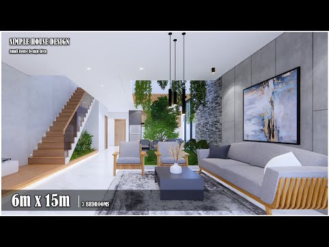 Small House Design | Simple House | 6m x 15m with 3Bedroom