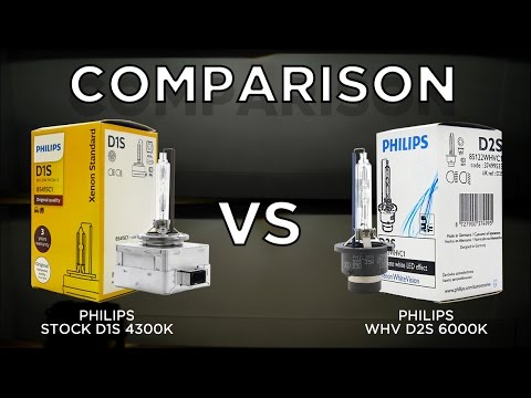 PHILIPS 4300K OEM D2S HID vs. PHILIPS White Vision (WHV) D2S HID Bulbs (HCX MINI D2S Projector)