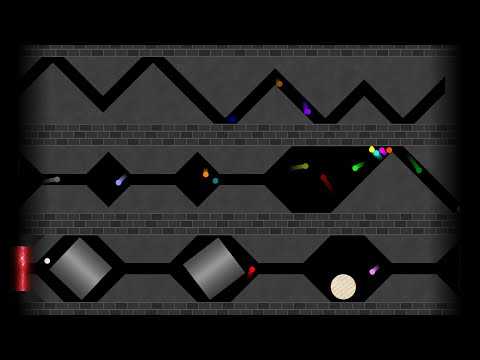 Don't Get Left Behind 4 - Very Wide View - Marble Race in Algodoo