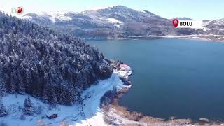 Abant'ta Beyaz Güzellik Dron Kamerasında