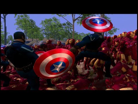 1000 Iron Man vs 1000 Captain America! - Ultimate Epic Battle Simulator
