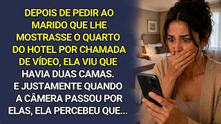 Ao pedir que o marido mostrasse o quarto do hotel por vídeo, viu que haviam duas camas no quarto…