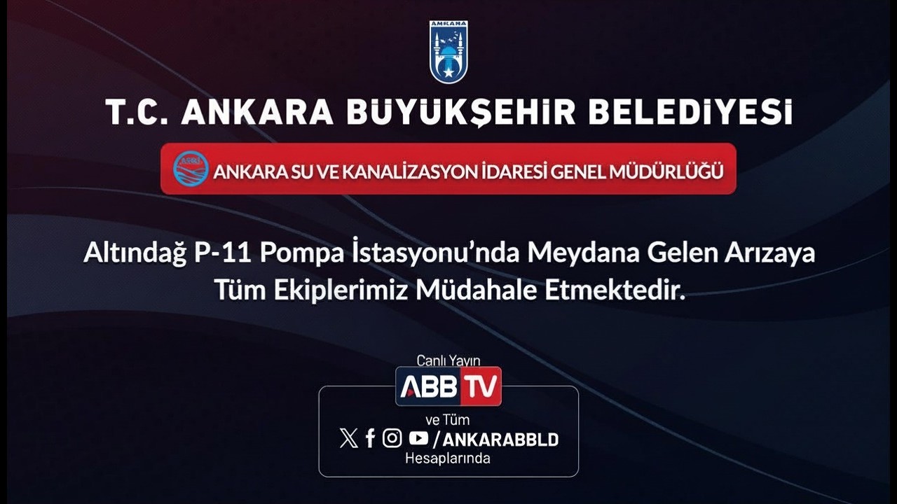 ASKİ - Altındağ P-11 Pompa İstasyonu’nda Meydana Gelen Arızaya Tüm Ekiplerimiz Müdahale Etmektedir
