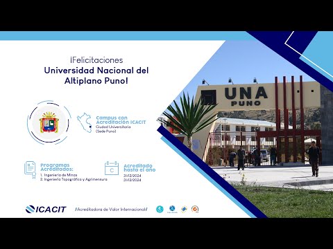 Acreditación ICACIT 2022 - Universidad Nacional del Altiplano Puno