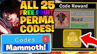 ALL 25 FREE PERMANENT FRUIT CODES IN ROBLOX BLOX FRUITS