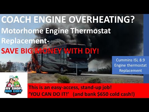 Cummins ISL Thermostat installation-  Cummins Part 5273379- Motorhome overheating? New Thermostat!