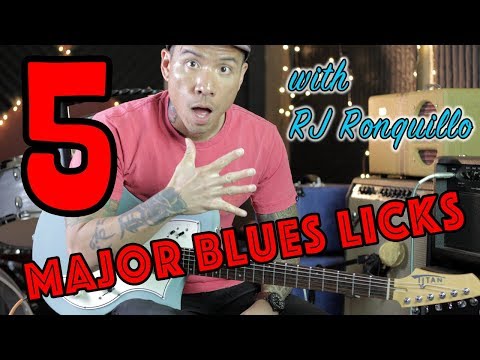 5 Major Blues Licks (a la B.B. King) | How To - Guitar Tutorial - with RJ Ronquillo