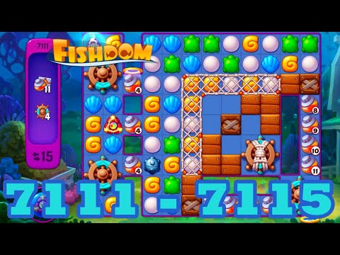 Fishdom Level 7111 - 7115 HD Walkthrough | 3 match puzzle | gameplay | android | 7112 | 7113 | 7114