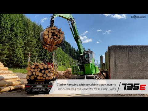 Timber handling with our pick & carry experts - SENNEBOGEN 735 E
