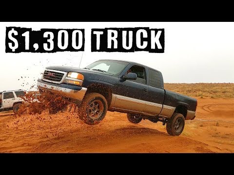 Cheap Truck at the Sand Dunes kept up with Jeeps and RZR Turbo! (jumping my wife's favorite truck)