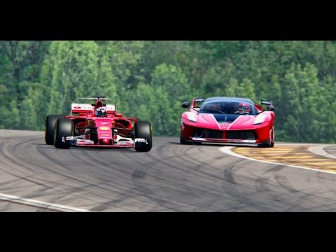 Ferrari F1 2017 vs Ferrari FXX K - Spa