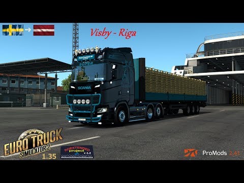 ETS2 1.35 I My Trucking Diary - Episode #199 I Visby to Riga I Promods 2.41, RoEx 2.2