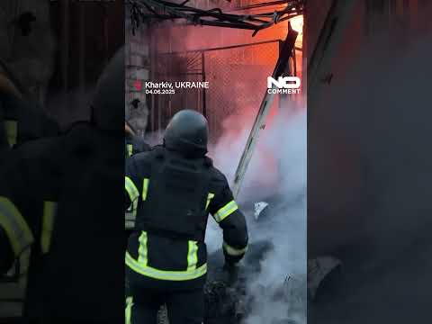 Kharkiv hit by drone and missile barrage in overnight Russian attack #shorts #nocomment #ukraine