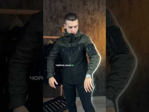 Куртка мужская SoftShell черно-хаки - фото 2 - id-p1748430977