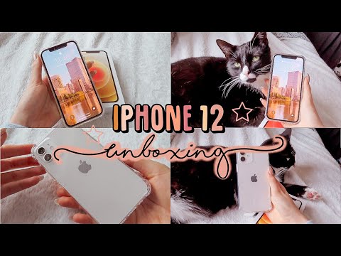 iPhone 12 unboxing (white, 128g) + accessories ☆ ft Kai the cat ☆ 😽🍎