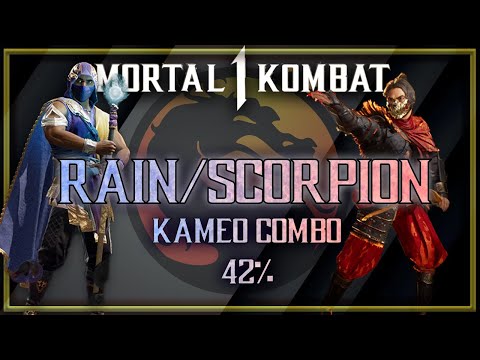MK1 Rain Combo 42% Scorpion Kameo. Only uses one bar of super and one kameo use!!! Mortal Kombat 1