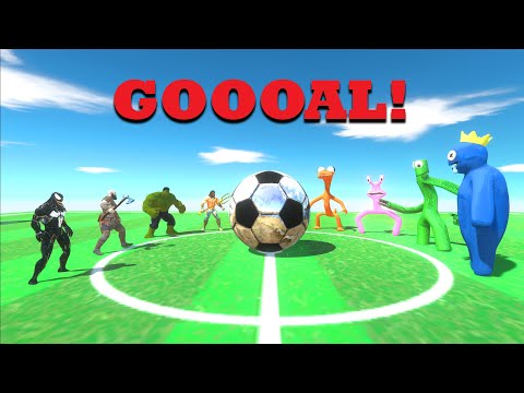 Football match between superheroes - Animal Revolt Battle Simulator