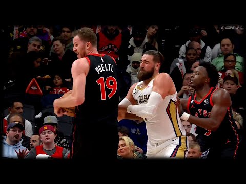 Jakob Poeltl Rips & Strips Jonas Valanciunas - Raptors vs Pelicans | Feb 23, 2023