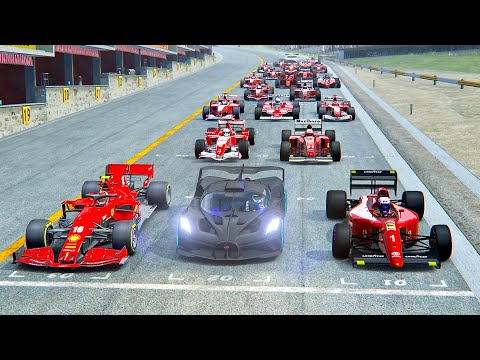 Bugatti Bolide Carbon Edition 900 Kg vs Ferrari F1 Cars at Monza GP