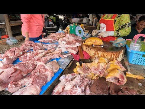 Plenty of Fresh Foods at the Cambodian Market   Fresh Morning Walk Around and Buy Fresh Food