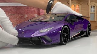 Unboxed AUTOart 1/12 Scale Lamborghini Huracan Performante on a Diorama Set