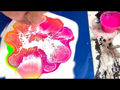 #285 Neon Extravanganza! Don’t miss this colour combo! Bloom Technique/ Fluid art